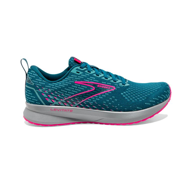 Brooks Levitate 5 Women's Road Running Shoes - Blue/Porcelain/Pink (95327-ESHG)